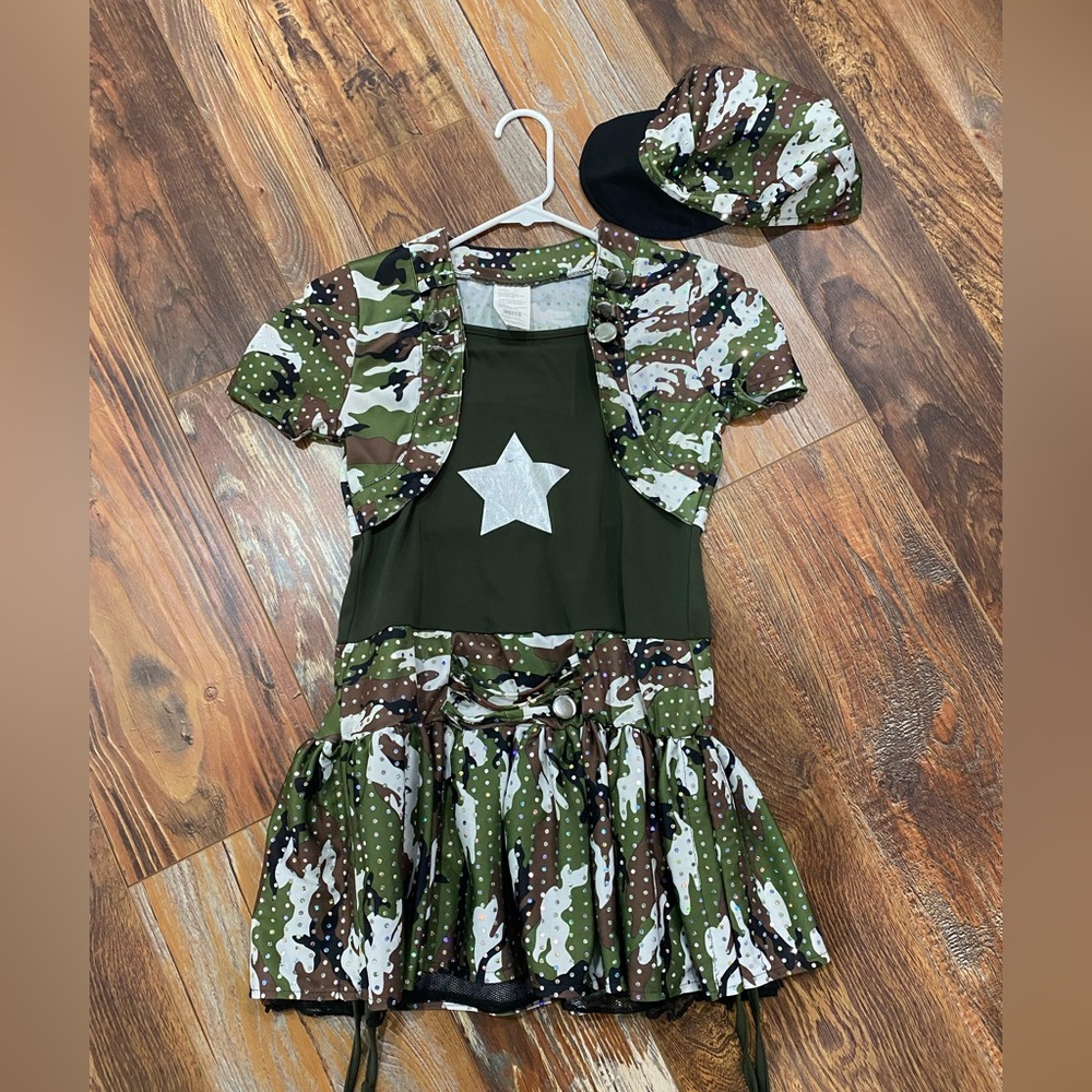 Kids Army Girl Costume- size Large 10-12